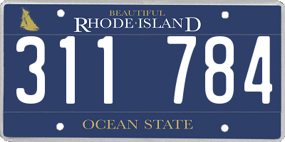 RI license plate 311784