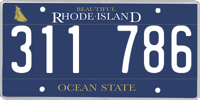 RI license plate 311786