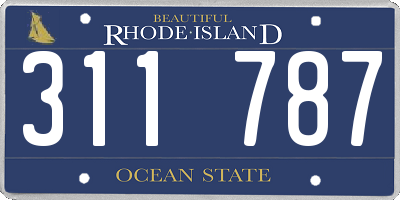 RI license plate 311787