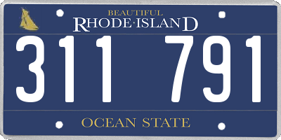RI license plate 311791