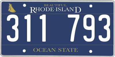 RI license plate 311793