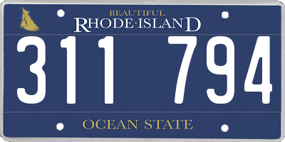 RI license plate 311794