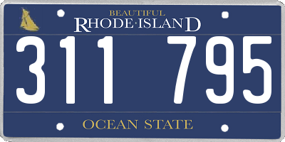 RI license plate 311795
