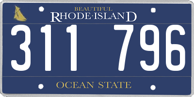 RI license plate 311796