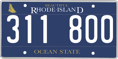 RI license plate 311800