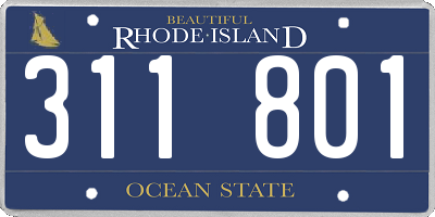 RI license plate 311801