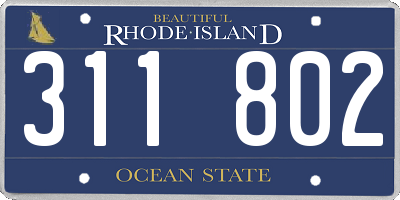 RI license plate 311802