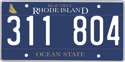 RI license plate 311804