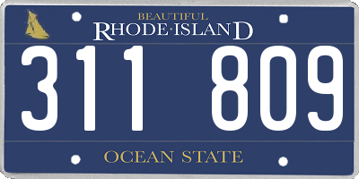 RI license plate 311809