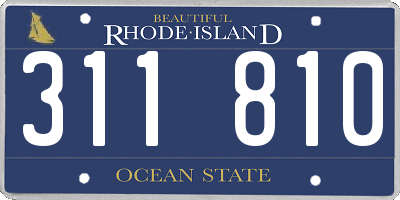 RI license plate 311810