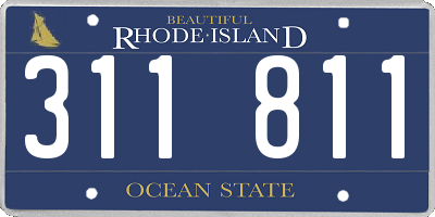 RI license plate 311811