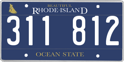 RI license plate 311812
