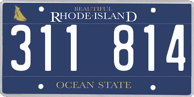 RI license plate 311814