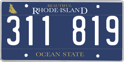 RI license plate 311819