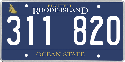 RI license plate 311820