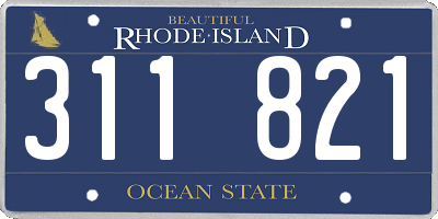 RI license plate 311821
