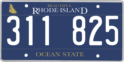 RI license plate 311825