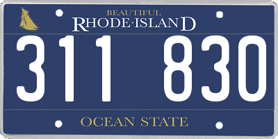 RI license plate 311830