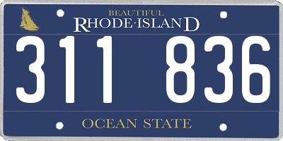 RI license plate 311836