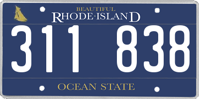 RI license plate 311838
