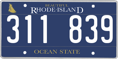 RI license plate 311839