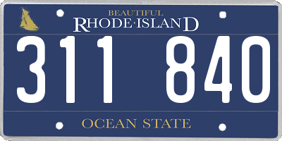 RI license plate 311840