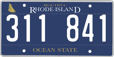 RI license plate 311841