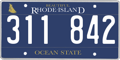 RI license plate 311842