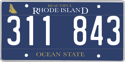 RI license plate 311843