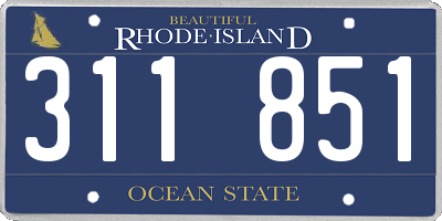 RI license plate 311851