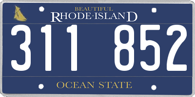 RI license plate 311852