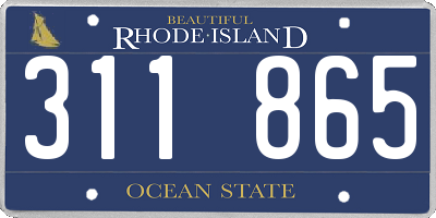RI license plate 311865