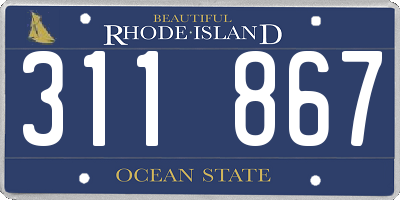 RI license plate 311867