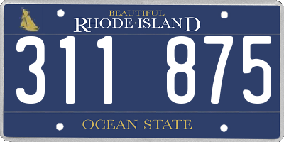 RI license plate 311875