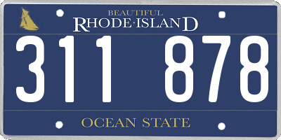 RI license plate 311878