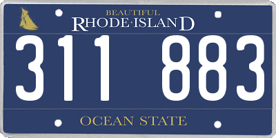 RI license plate 311883