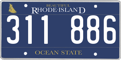 RI license plate 311886