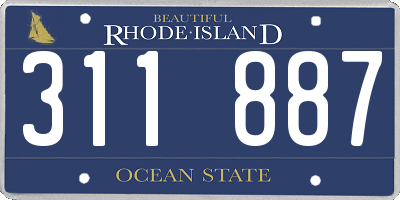 RI license plate 311887