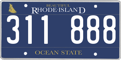RI license plate 311888