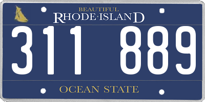 RI license plate 311889