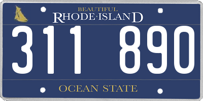 RI license plate 311890