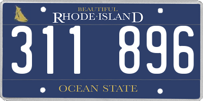 RI license plate 311896