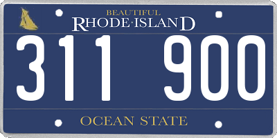 RI license plate 311900