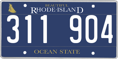 RI license plate 311904