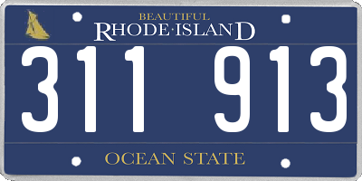 RI license plate 311913