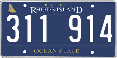 RI license plate 311914