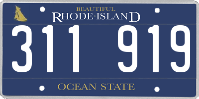 RI license plate 311919
