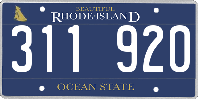RI license plate 311920
