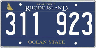 RI license plate 311923