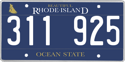 RI license plate 311925